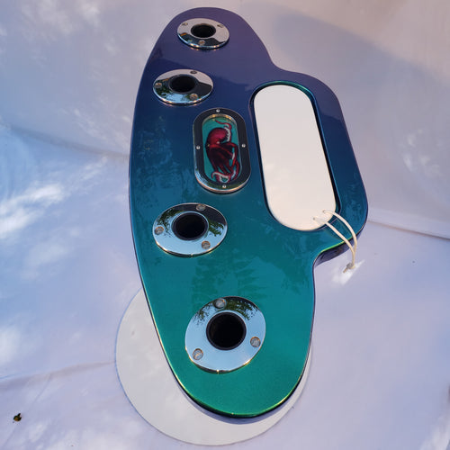 Custom Marine Rocket Launcher Rod Holder — Color Shift + Octopus Diorama — Handcrafted, Durable Fishing Rod Storage Board #4