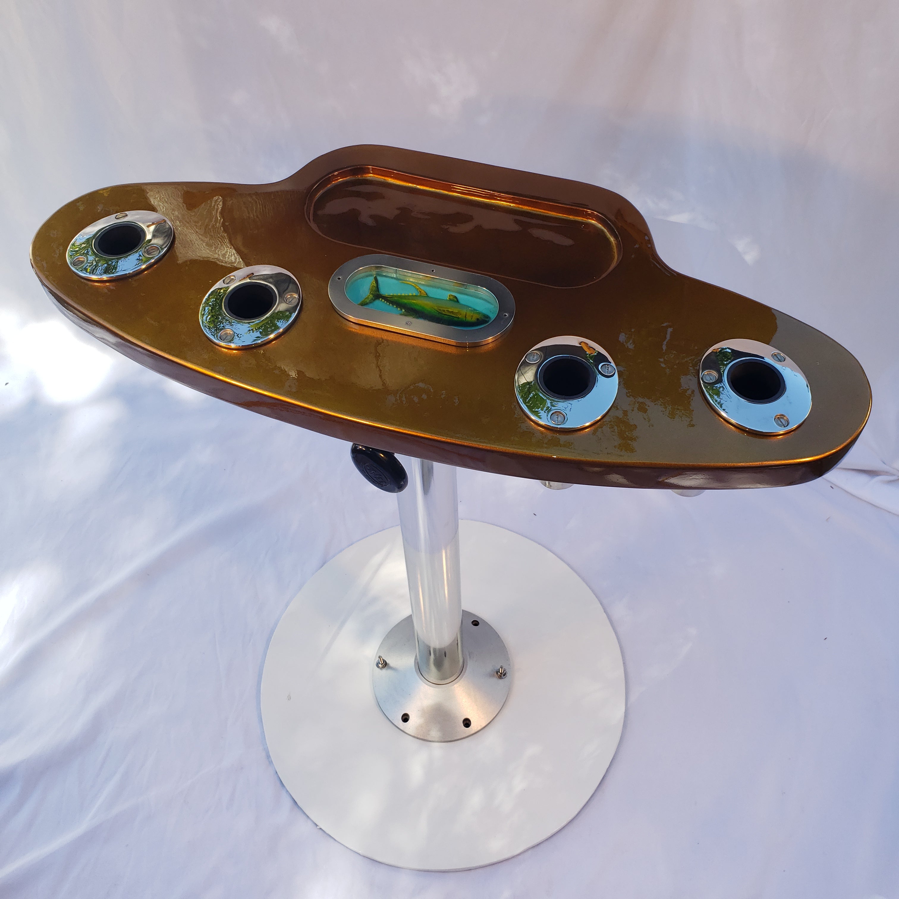 Custom Rocket launcher Rod Holder Root Beer Candy Yellowfin.