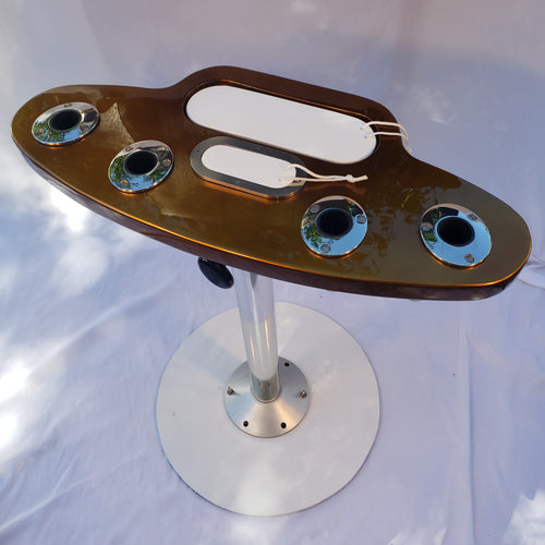 Custom Marine Rocket Launcher Rod Holder — Root Beer Candy + Yellowfin Tuna Diorama — Handcrafted Fishing Rod Storage Board #2