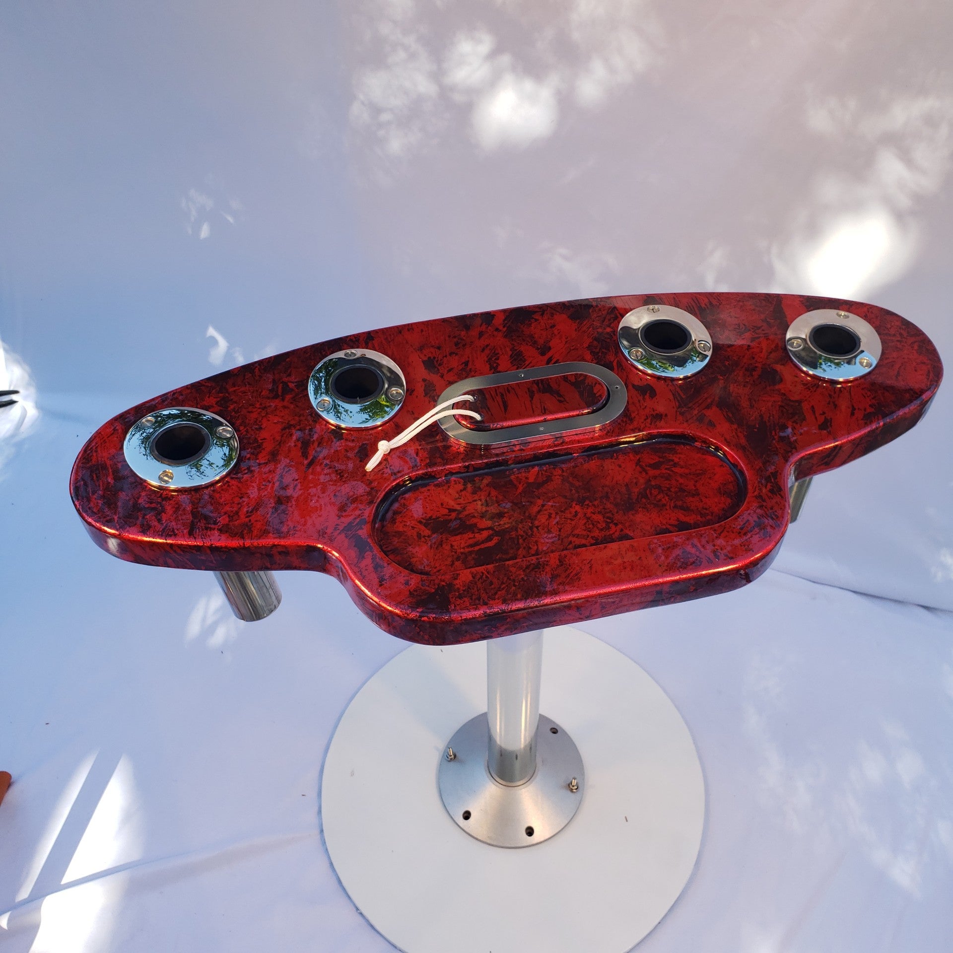 candy apple red fishing pole Custom Marine Rocket Launcher Rod Holder — Marble Candy Apple Red + Bl – Rat Cellar Woodworking